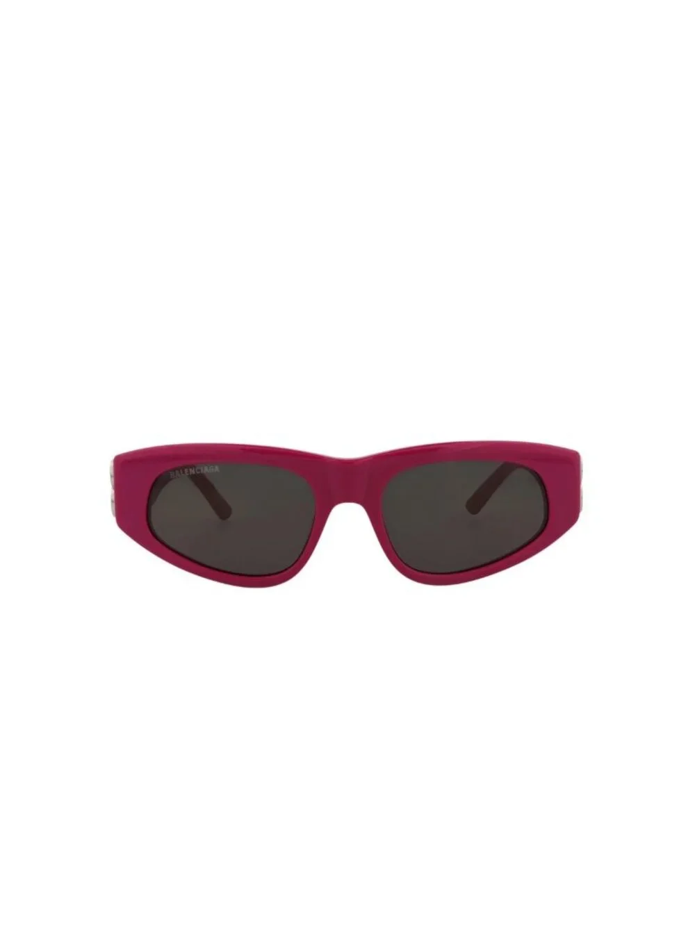 New Balenciaga Women's Sunglasses Cat Eye Recycled Acetate Frame Fuchsia Silver
